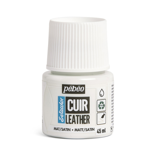 photo - Peinture pour cuir et simili - Blanc pur - Setacolor Cuir - Pébéo - 45ml