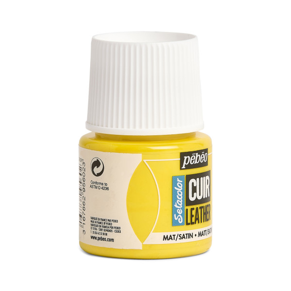 Peinture pour cuir et simili - Jaune vif - Setacolor Cuir - Pébéo - 45ml