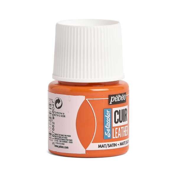 Peinture pour cuir et simili - Orange - Setacolor Cuir - Pébéo - 45ml