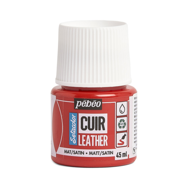 photo - Peinture pour cuir et simili - Rouge intense - Setacolor Cuir - Pébéo - 45ml