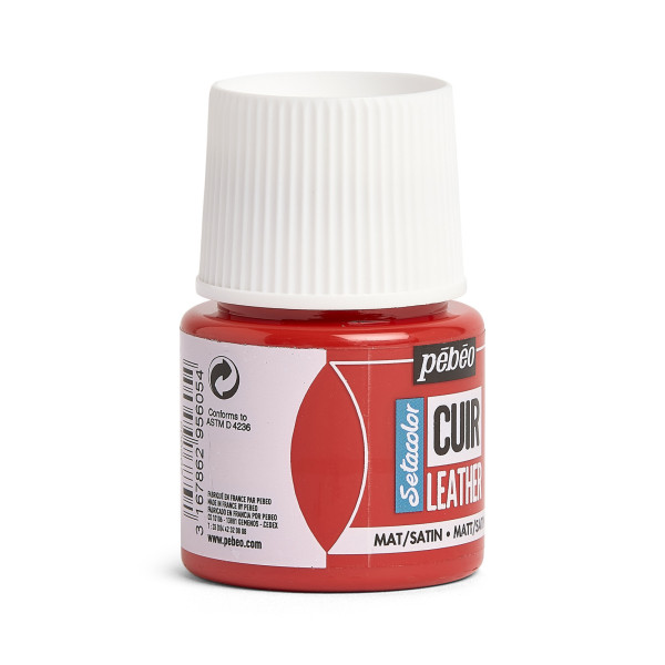 Peinture pour cuir et simili - Rouge intense - Setacolor Cuir - Pébéo - 45ml