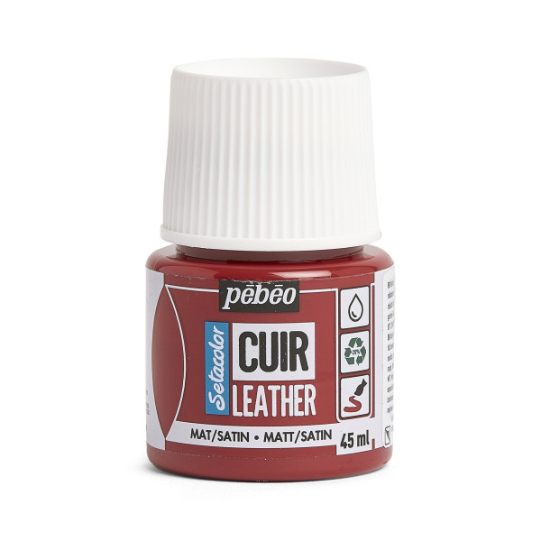 photo - Peinture pour cuir et simili - Rouge profond - Setacolor Cuir - Pébéo - 45ml