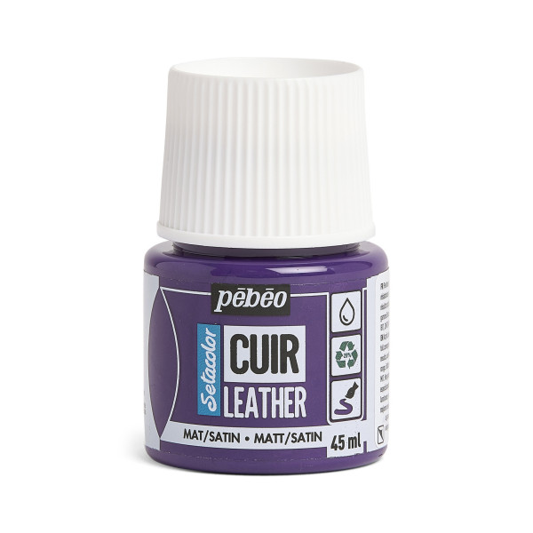 photo - Peinture pour cuir et simili - Violet aubergine - Setacolor Cuir - Pébéo - 45ml