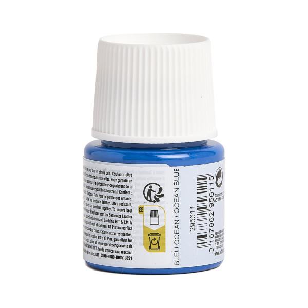 Peinture pour cuir et simili - Bleu océan - Setacolor Cuir - Pébéo - 45ml
