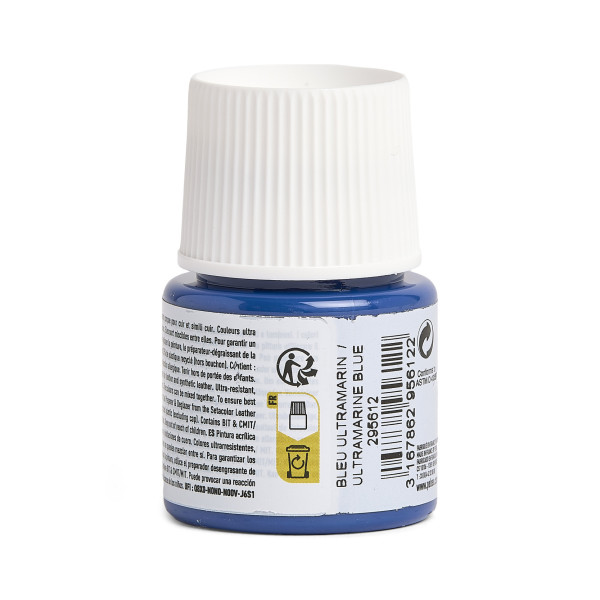 Peinture pour cuir et simili - Bleu ultramarin - Setacolor Cuir - Pébéo - 45ml