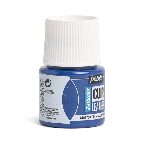 Peinture pour cuir et simili - Bleu ultramarin - Setacolor Cuir - Pébéo - 45ml
