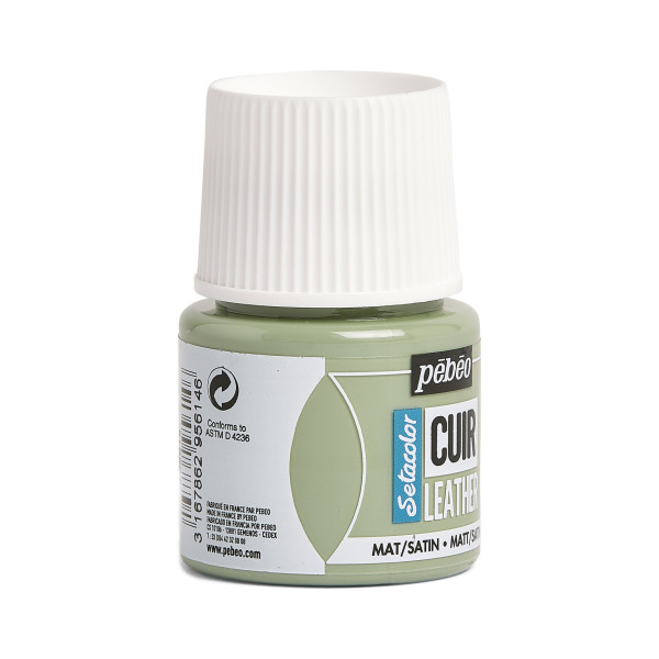 Peinture pour cuir et simili - Vert sauge - Setacolor Cuir - Pébéo - 45ml