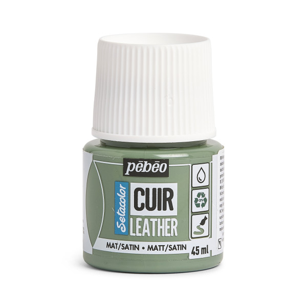 photo - Peinture pour cuir et simili - Vert matcha - Setacolor Cuir - Pébéo - 45ml