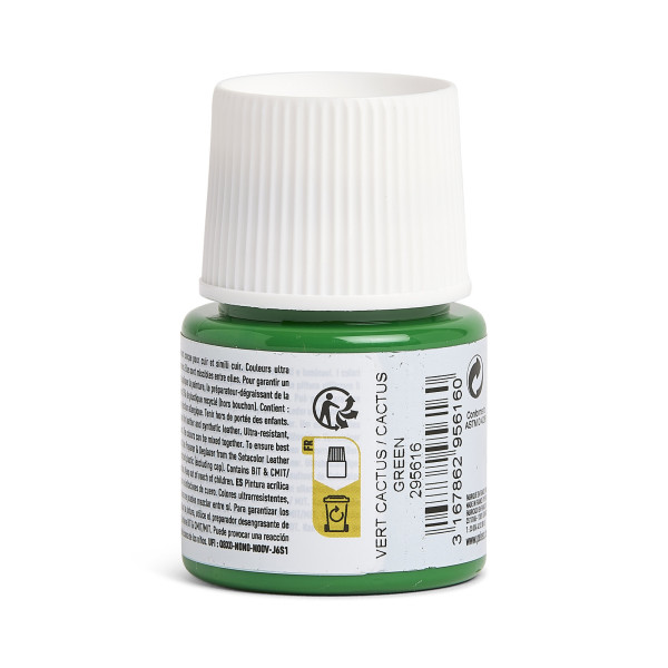 Peinture pour cuir et simili - Vert cactus - Setacolor Cuir - Pébéo - 45ml