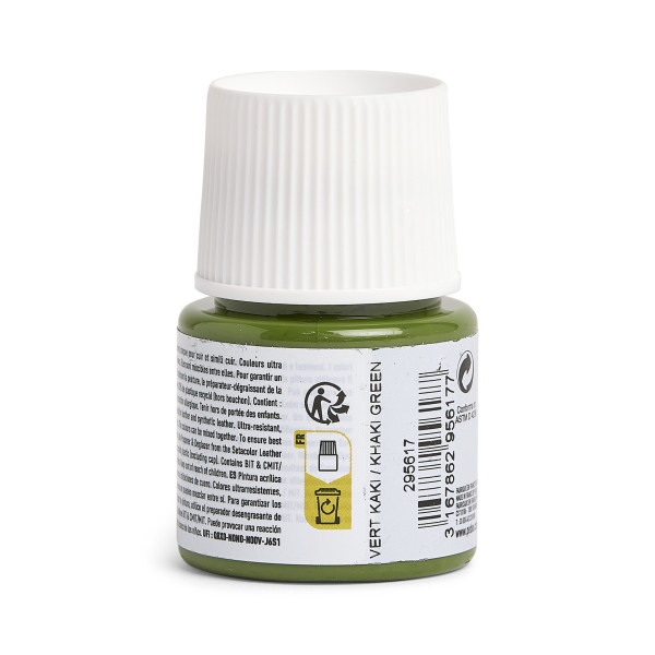 Peinture pour cuir et simili - Vert kaki - Setacolor Cuir - Pébéo - 45ml