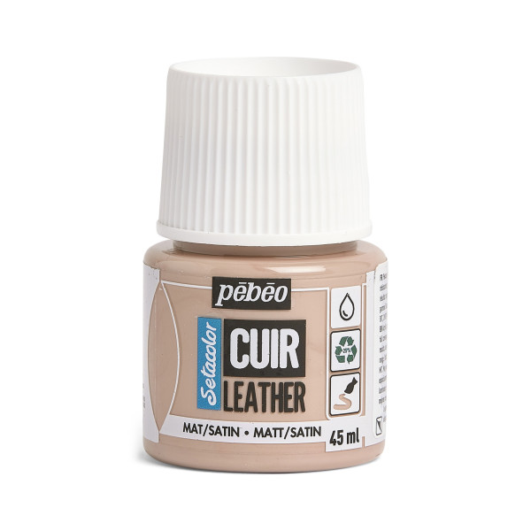 photo - Peinture pour cuir et simili - Taupe - Setacolor Cuir - Pébéo - 45ml