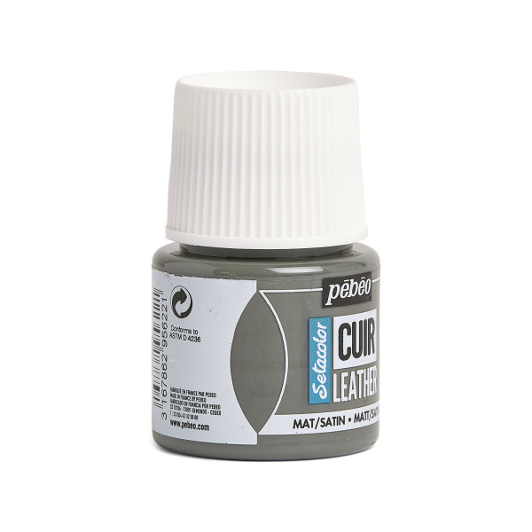 Peinture pour cuir et simili - Gris béton - Setacolor Cuir - Pébéo - 45ml