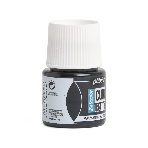 Peinture pour cuir et simili - Noir extrême - Setacolor Cuir - Pébéo - 45ml
