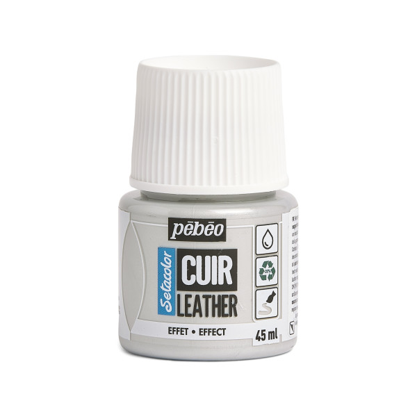photo - Peinture pour cuir et simili - Métal argent - Setacolor Cuir - Pébéo - 45ml