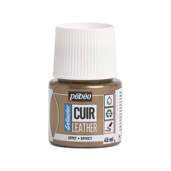 photo - Peinture pour cuir et simili - Métal bronze - Setacolor Cuir - Pébéo - 45ml