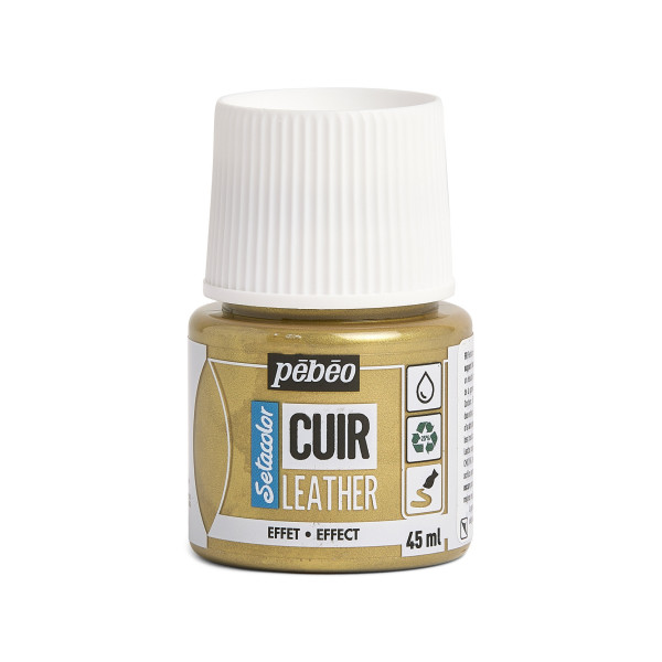Peinture pour cuir et simili - Métal or - Setacolor Cuir - Pébéo - 45ml