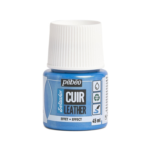 photo - Peinture pour cuir et simili - Bleu et vert - Setacolor Cuir - Pébéo - 45ml