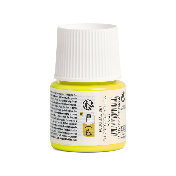 Peinture pour cuir et simili - Jaune fluo - Setacolor Cuir - Pébéo - 45ml