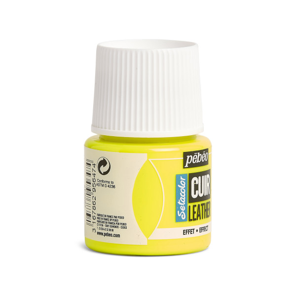 Peinture pour cuir et simili - Jaune fluo - Setacolor Cuir - Pébéo - 45ml