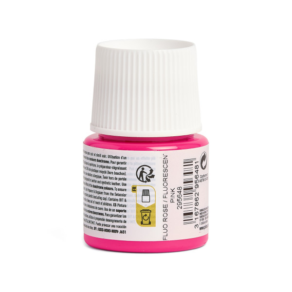 Peinture pour cuir et simili - Rose fluo - Setacolor Cuir - Pébéo - 45ml
