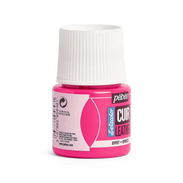 Peinture pour cuir et simili - Rose fluo - Setacolor Cuir - Pébéo - 45ml