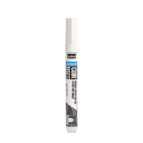 photo - Marqueur - Blanc pur - Pour cuir et simili - Setacolor Cuir - Pointe extra-fine