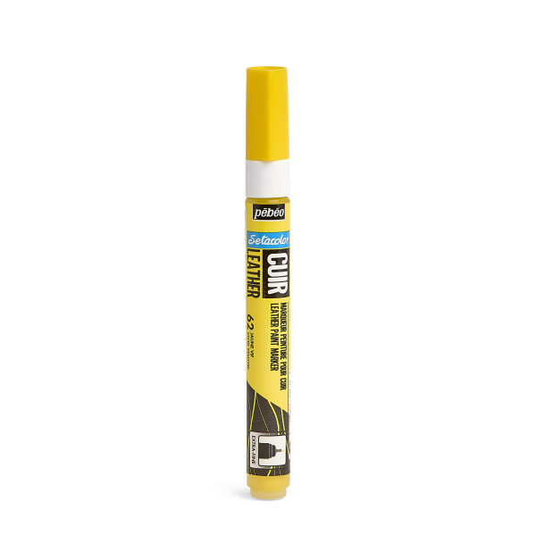 photo - Marqueur - Jaune vif - Pour cuir et simili - Setacolor Cuir - Pointe extra-fine