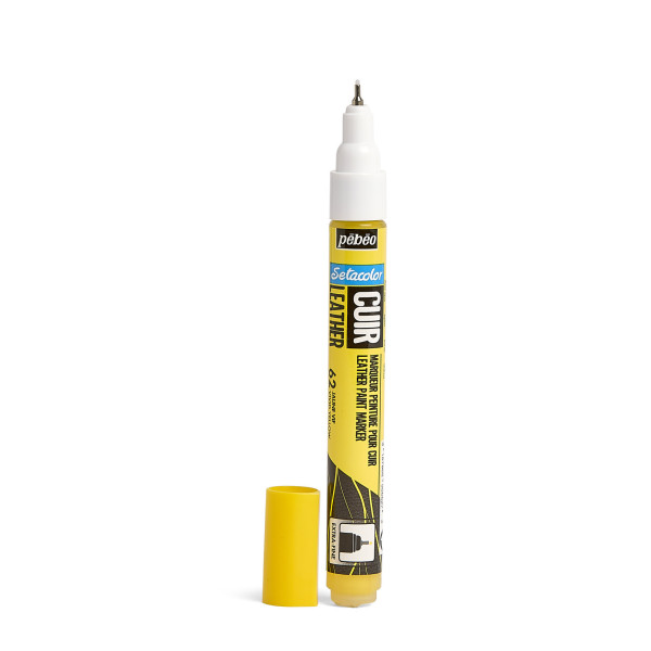 Marqueur - Jaune vif - Pour cuir et simili - Setacolor Cuir - Pointe extra-fine