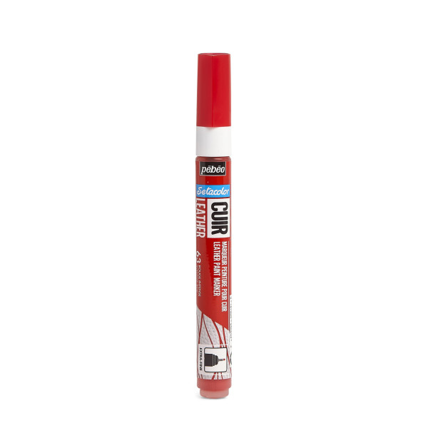 photo - Marqueur - Rouge intense - Pour cuir et simili - Setacolor Cuir - Pointe extra-fine