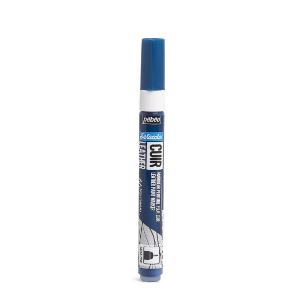 photo - Marqueur - Peinture pour cuir et simili - Bleu ultramarin - Setacolor Cuir - Pébéo