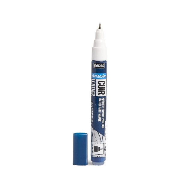 Marqueur - Peinture pour cuir et simili - Bleu ultramarin - Setacolor Cuir - Pébéo