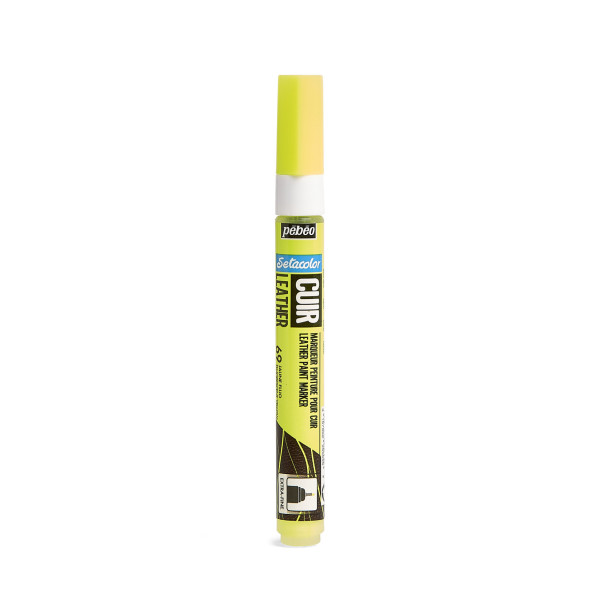 photo - Marqueur - Peinture pour cuir et simili - Jaune fluo - Setacolor Cuir - Pébéo