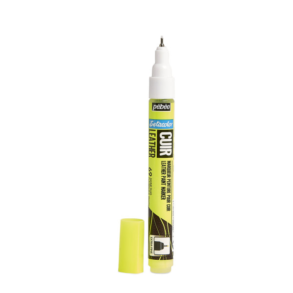 Marqueur - Peinture pour cuir et simili - Jaune fluo - Setacolor Cuir - Pébéo