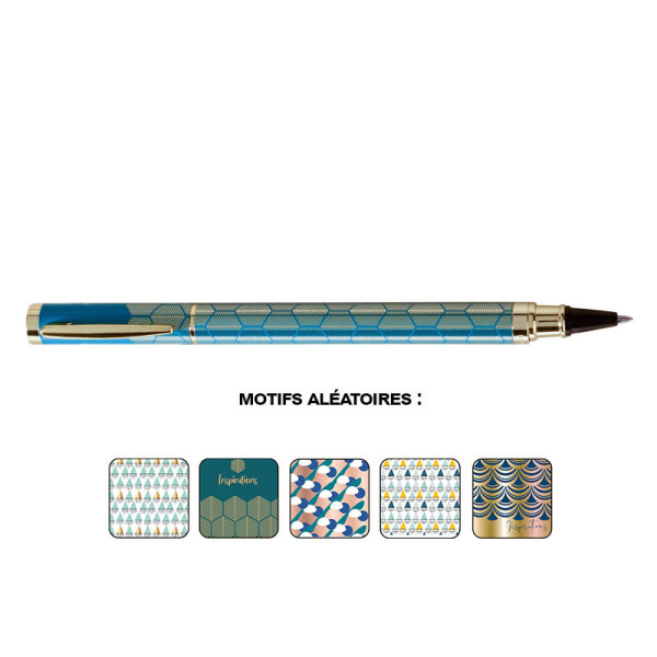 Stylo roller - Encre bleue effaçable - Rechargeable - Inspirations - RollInk