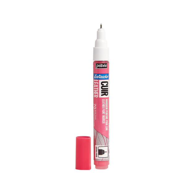 Marqueur - Rose fluo - Pour cuir et simili - Setacolor Cuir - Pointe extra-fine