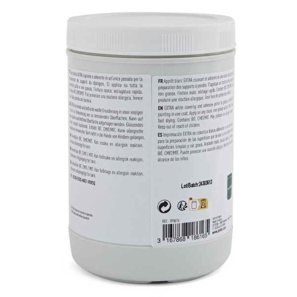 Gesso - Blanc - Enduit acrylique - Acrylique, aquarelle, huile - Monocouche - Pébéo - 945ml