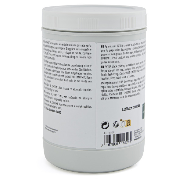 Gesso - Noir - Apprêt - Mate - Toutes techniques - Extra couvrant - Pébéo - 945ml