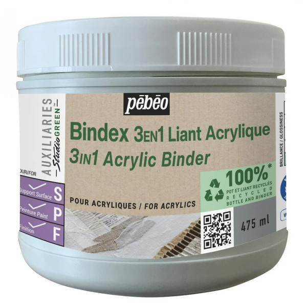 photo - Liant - Médium pour acrylique - Bindex 3en1 - Pébéo - Origins - 475ml