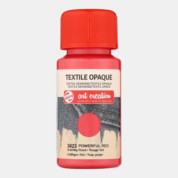 photo - Peinture pour textile opaque - Rouge fort - 3023 - Pour tissu foncé - Art creation - 50ml
