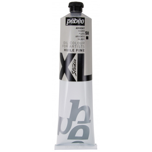 photo - Tube de peinture à l'huile - Fine - Argent - 58 - 200ml - Pébéo