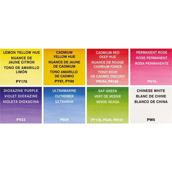 Peinture aquarelle - Boite de poche - 8 demi-godets - Winsor et Newton - Ciel