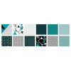 Papier pour origami - Motif graphique - Bleu/Vert/Blanc - 15x15cm - 24 feuilles