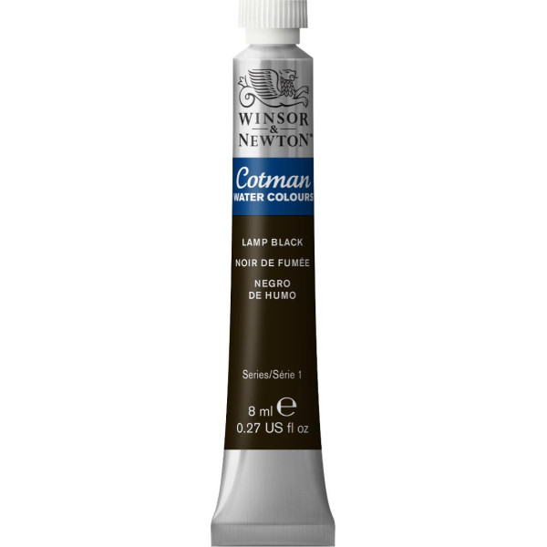 photo - Tube de peinture aquarelle fine - Noir fumée - 337 - Cotman - Winsor & Newton - 8ml