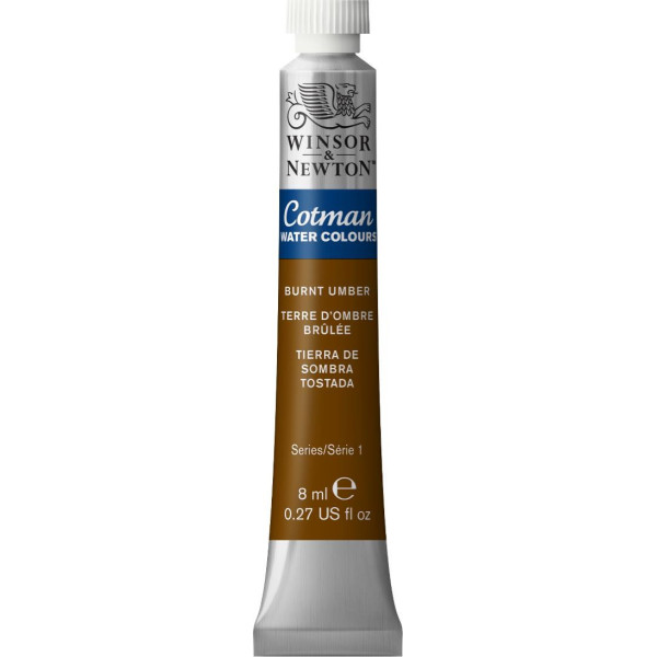 photo - Tube de peinture aquarelle fine - Terre d'ombre brûlée - 76 - Cotman - Winsor & Newton - 8ml
