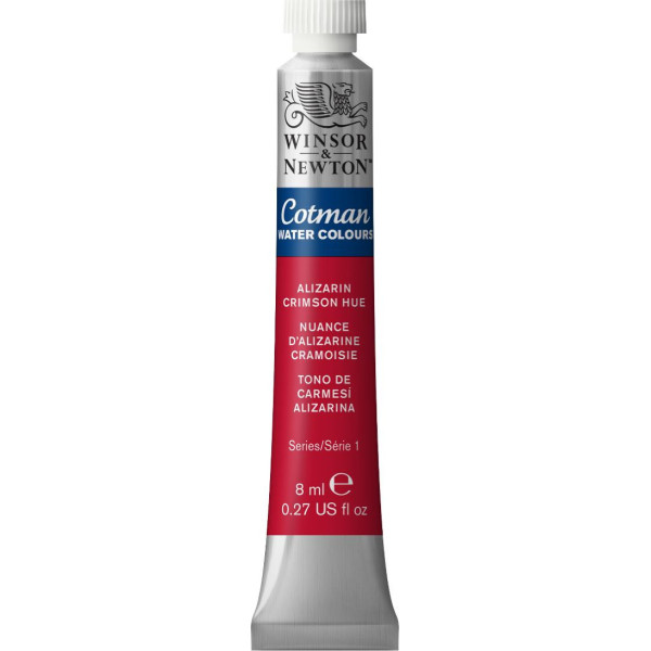 photo - Tube de peinture aquarelle fine - Nuance d'alizarine cramoisie - Cotman - Winsor & Newton - 8ml