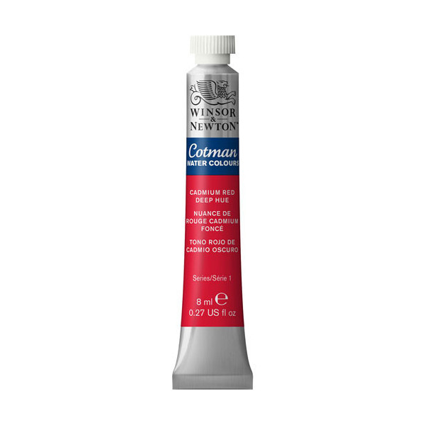photo - Tube de peinture aquarelle fine - Rouge cadmium foncé - Cotman - Winsor & Newton - 8ml