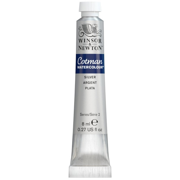 photo - Tube de peinture aquarelle fine - Argent - 617 - Cotman - Winsor & Newton - 8ml