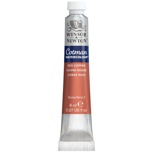 photo - Tube de peinture aquarelle fine - Cuivre rouge - 471 - Cotman - Winsor & Newton - 8ml