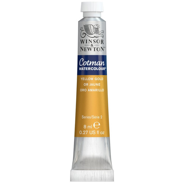 photo - Tube de peinture aquarelle fine - Jaune or - Cotman - Winsor & Newton - 8ml