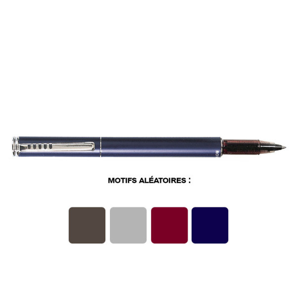 Stylo roller - Encre bleue effaçable - Rechargeable - Métal couleur - RollInk